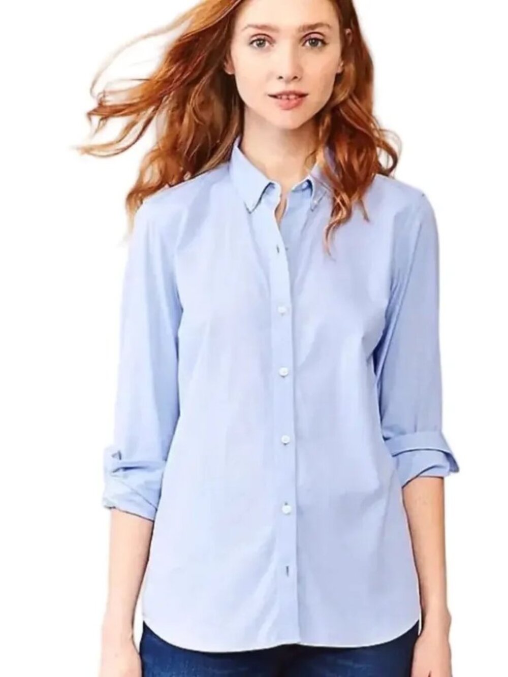 GAP Light Blue Cotton Button Down Long Sleeve Shirt - EUC